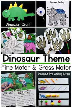 Dinosaur Fine Motor Activities and Dinosaur Gross Motor Activities all in one pack. No need to try to plan your dinosaur themed activities as it is all done for you in this dinosaur themed pack. Work on all of your gross motor skills and fine motor skills with a dinosaur theme. Use this pack in the classroom, home, or at therapy.