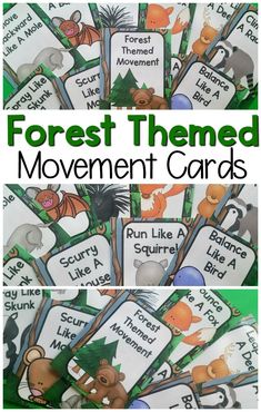 Fun gross motor activities with a forest theme! These are great for your forest unit or woodland unit. They are an awesome addition to your preschool gross motor or kindergarten gross motor. A great way to add movement to learning!