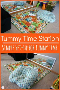 Tummy time is so important for your baby. Make a tummy time station for your newborn with these easy tips to get you started and make tummy time easy! #newborn #babygirl #babyboy