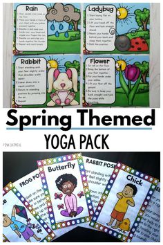 This pack of yoga cards for kids is SO MUCH FUN! The spring theme is awesome to use and feels like something so different than the same old stuff. I love all of the different options that the different sets of yoga cards offer. Your kids will love this yoga and so will you!