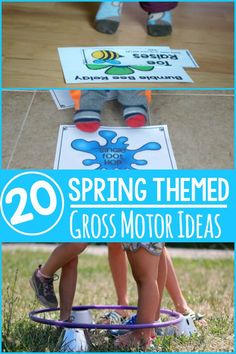 Spring themed gross motor ideas. Over 20 different ideas for incorporating movement into a Spring theme.