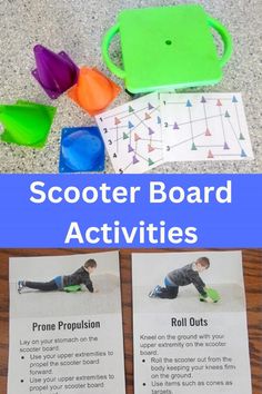 These scooter board activities are amamzing! My kids LOVE the scooter board pathways. They are so fun and so easy to change up. I absolutely love the editable scooter board task cards. They are fantastic for motor groups and home programming. Kids love scooter boards!