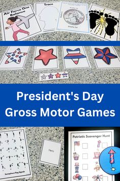 These are adorable President’s Day gross motor activities! They would be fantastic for any patriotic gross motor activity. I love how simple the patriotic sensory stops are and the jumping patterns are a hit with the kids. These are perfect to add to my President’s Day activities!