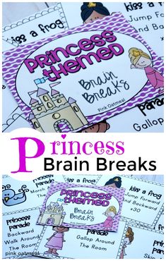 Try these fun princess brain breaks. These are great preschool activities to add movement to the day! These cards would be great to use at a princess party! #brainbreaks #princesstheme