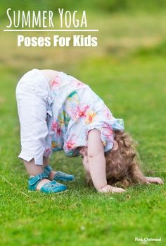 Kids yoga with summer themed poses. This is a fun summer activity for any camp, classroom, therapy, home and more. Use this for preschool gross motor or for occupational therapy or physical therapy! #kidsyoga #physicalactivity #pediatrics #yogaposes #summerthemed