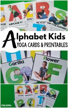 Alphabet Yoga Cards for Kids! Yoga cards and printables are perfect for the classroom, therapy room or physical education! A fun way to incorporate physical activity and great for kinesthetic learning. The BEST alphabet activity you will do! #alphabetactivities #preschool #kindergarten