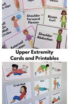 These are AMAZING custom designed cards and printables designed especially for kids to work on upper extremity strength! They are great to use in a variety of settings with a variety of different ways to strengthen the upper body. I love how they have activities especially for kids!