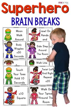 Give your superhero a brain break! The superhero brain break cards are so much fun!