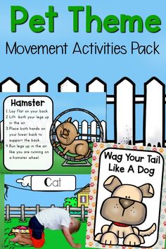 The pet themed movement activities pack is the perfect addition to your pet unit! Use these for preschool gross motor, a complement to your pet unit or for fun circle time movement activities. These activities are great for the classroom, home, daycare physical education, occupational therapy, physical therapy, and more! SO MUCH FUN!