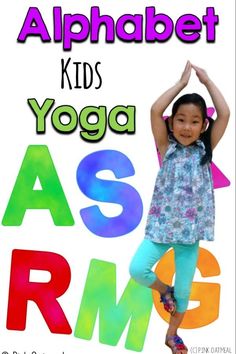 Back to school brain breaks, physical activity, and movement Alphabet Activities! These alphabet yoga poses are sure to be a hit for preschool gross motor, elementary school brain breaks, PT, OT, SLP or at home. The best alphabet activities are ones the kids will remember! #alphabetactivities #morningmeeting #circletime #brainbreaks #physicaleducation #classroomyoga #yogaforkids #kidsyoga