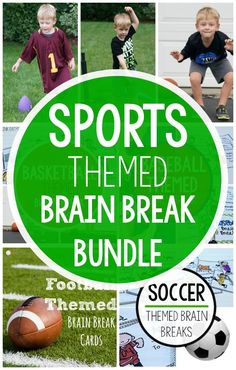 For the sports lover! These are awesome classroom brain breaks! They are also great for PT, OT, SLP, physical education and home. I love how this pack has enough sports that you can use them with every different sports season. Physical activity is a must for kids and this is a great way to get it in! #sports #grossmotor #brainbreaks
