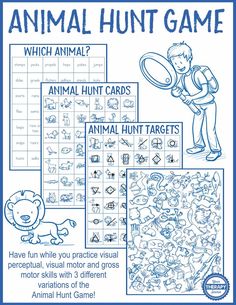 Animal Hunt Game – Visual Perceptual and Gross Motor Skills digital download is a fun and engaging game to practice visual perceptual, visual motor and gross motor skills. There are three different ways to play the Animal Hunt Game. (affiliate)