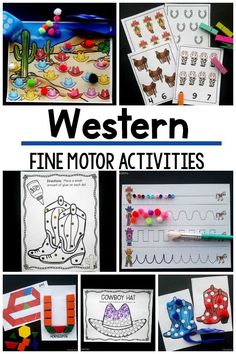 Western Fine Motor Activities/Cowboy Fine Motor Activities. Western themed fine motor activities. A great option for your cowboy or western theme. Use this pack in a classroom, occupational therapy or at home. A fun way to work on fine motor skills with a theme!