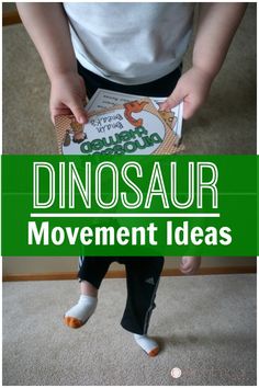 Dinosaur Movement Ideas perfect for the classroom, therapy, or at home. Combine these movement ideas with a dinosaur unit! Perfect for preschool on up! Great for brain breaks! #brainbreaks #grossmotor #dinosuarthemed