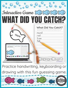 Are you looking for a fun, novel handwriting game for occupational therapy? What Did You Catch? is an interactive handwriting, keyboarding or drawing game that is perfect for distance learning, teletherapy, or in person activity. (affiliate)