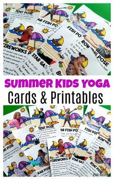 Summer Kids Yoga Cards and Printables are fun for preschoolers! These poses would be fun to do outoors, on the beach or at the playground!