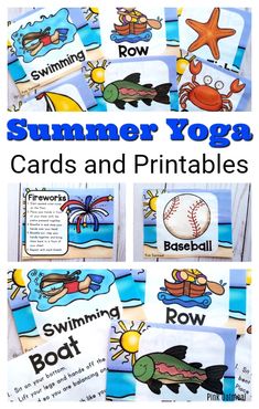 Check out these fun summer yoga cards and printables that are great to incorporate movement into the classroom. Kids will enjoy thinking about summer by pretending to be fireworks, baseball, swimming and more! Great for preschool, kindergarten and up.