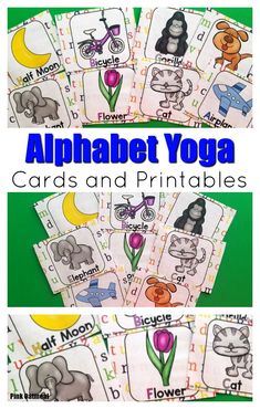 Alphabet Yoga Cards and Printables are a perfect addition to your lesson plans. These cards are perfect for learning and moving and are great brain breaks. Perfect for preschool, kindergarten and 1st grade. #kidsyoga