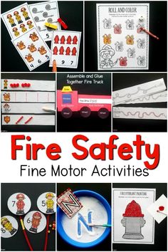 Fire safety fine motor activities. Fine motor activities with a firefighter theme. These fine motor activities are great for preschoolers, kindergartners, or for occupational therapy interventions. They are great fine motor activities for fire safety week or to go with your community helpers theme.