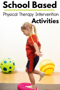 School based physical therapy activities and ideas. Fun core strength, balance, yoga, and more to work on functional skills at school.