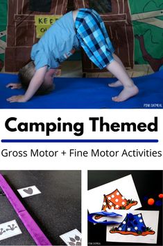 There are so many great camping gross motor activity and fine motor activity ideas included in this post! I love the animal foot prints and the camping yoga! All of these ideas are fantastic for a camping theme!