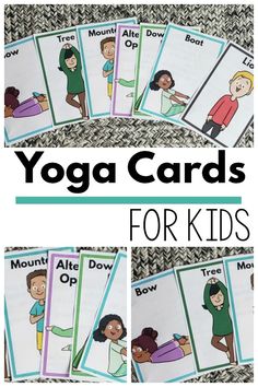 Get your set of yoga cards for kids along with printables. The clip art on this set makes it ideal for a wide range of ages. PLUS the cards are formatted for easy front to back printing. The descriptions of each pose are right on the back of each card. Your kids will love these yoga poses and so will you!