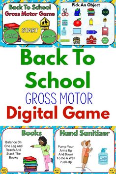 Make movement fun with this gross motor game that is perfect for back to school time! This is great for classroom teachers, physical education teachers, physical therapists, occupational therapists, and more. The best part is it works for distance learning and in person learning! Your kids will LOVE these games and so will you!