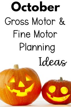 October Gross Motor and Fine Motor Activity ideas. Fun theme ideas for the month of October that incorporate motor skills. Make movement and learning fun all October long!