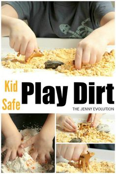 DIY Kid-Safe Play Dirt. Indoor Sensory Fun! | Mommy Evolution