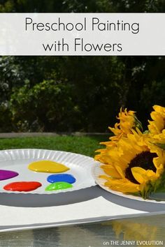 Painting with a Twist! Preschool Painting with Flowers
