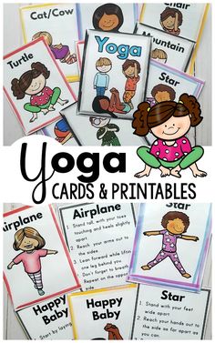 Yoga Printables that are perfect for incorporating yoga into the classroom, home or programming. Yoga for kids has many benefits so try out these fun kids yoga poses today! #kidsyoga #brainbreaks