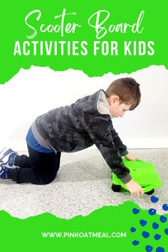 This is an amazing collection of scooter board activity ideas! My kids love using scooter boards and it is so great for gross motor skills. I love how this post talks about several different scooter board positions as well!