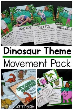 Gross motor activities with a Dinosaur theme! This pack includes kids yoga and brain break cards all with a dinosaur theme. This pack is the perfect way to incorporate physical activity and kids fitness for your dinosaur lover or dinosaur theme. Use this pack at home, in the classroom, therapy and more!