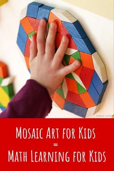 Sensory Wall Mosaic Art for Kids = Math Learning for Kids #mathisfun #ece #preschoollearning #homeschool