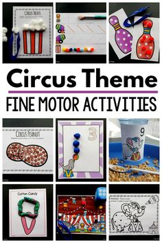 Circus theme fine motor activities. These activities are perfect for your circus themed classroom, to use at home or to use for occupational therapy interventions. You will love the circus themed fine motor activities and so will your kids!