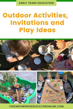 Bored with your outdoor program? Find inspiration with this collection of outdoor activities, invitations to play, and other play based learning ideas shared by educators. You’ll find sensory play, sand play, invitations to play, water play, and more! | The Empowered Educator