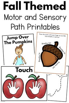 Sensory walk or motor walk printables with a fall theme. Get these today and make your sensory walk feel brand new with the season. An easy way to change up your already created sensory or motor path!